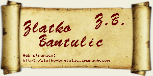 Zlatko Bantulić vizit kartica